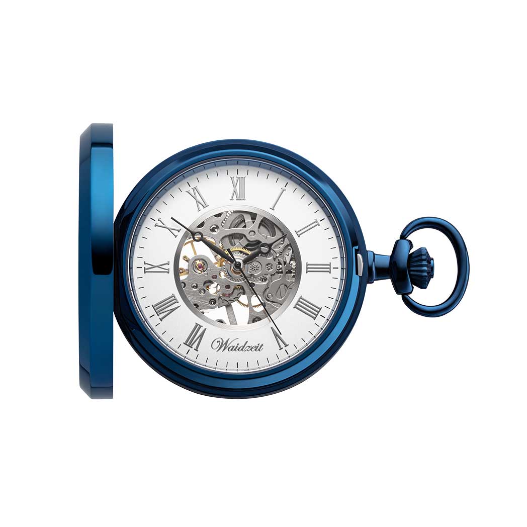 Franz Ferdinand Skeleton pocket watch blue