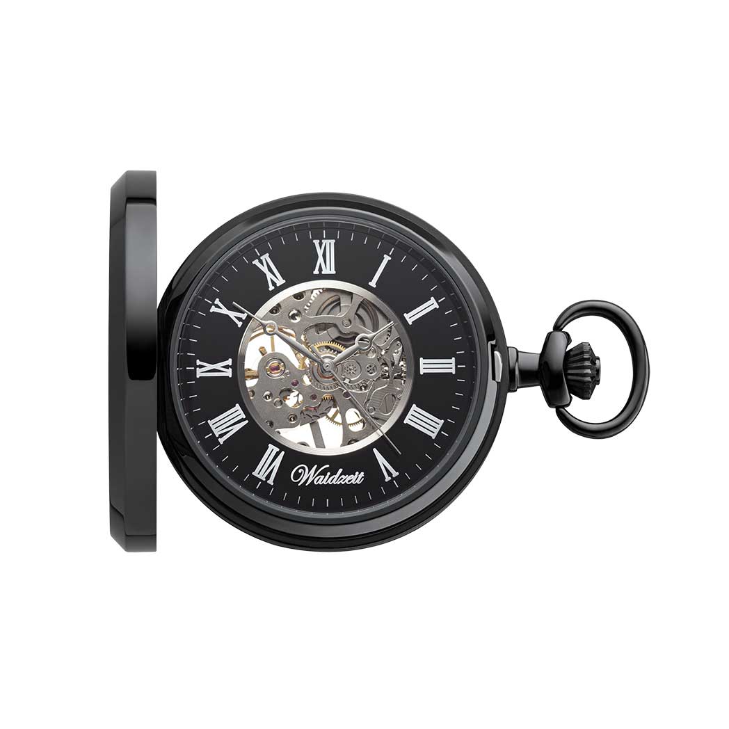 Waidzeit Franz Theodor Skeleton pocket watch black