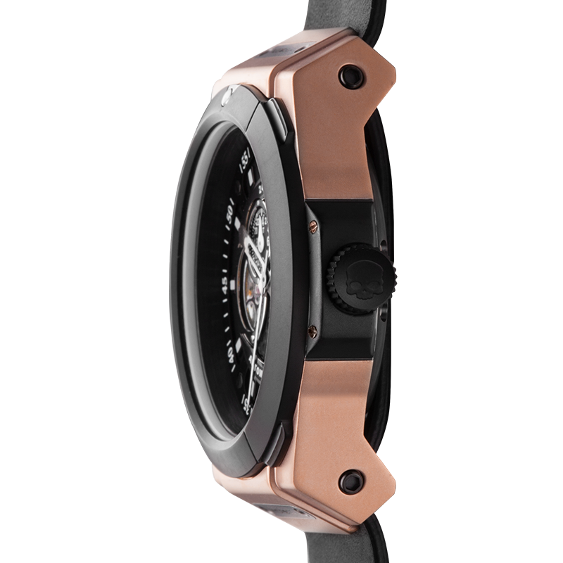 Vento Black Rose Gold Leather